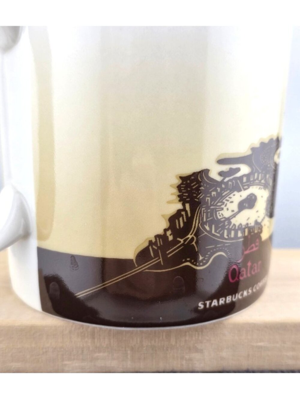 RARE 2011 Starbucks Qatar Coffee Mug Global Icon Series Beige 16 oz Collectible - Picture 6 of 16